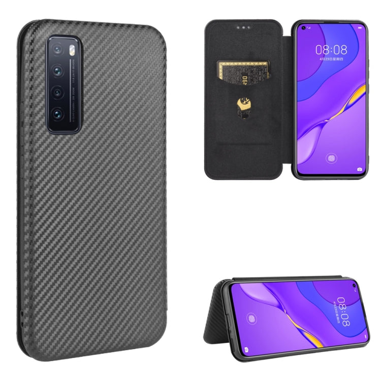 Carbon Fiber Texture Magnetic Horizontal Flip TPU + PC + PU Leather Case with Card Slot, For Huawei nova 7 Pro 5G, For Huawei nova 7 5G, For Huawei P Smart Z / Y9 Prime (2019), For Huawei P30 Lite / nova 4e, For Huawei P30 Pro, For Huawei P40 Pro+     ...