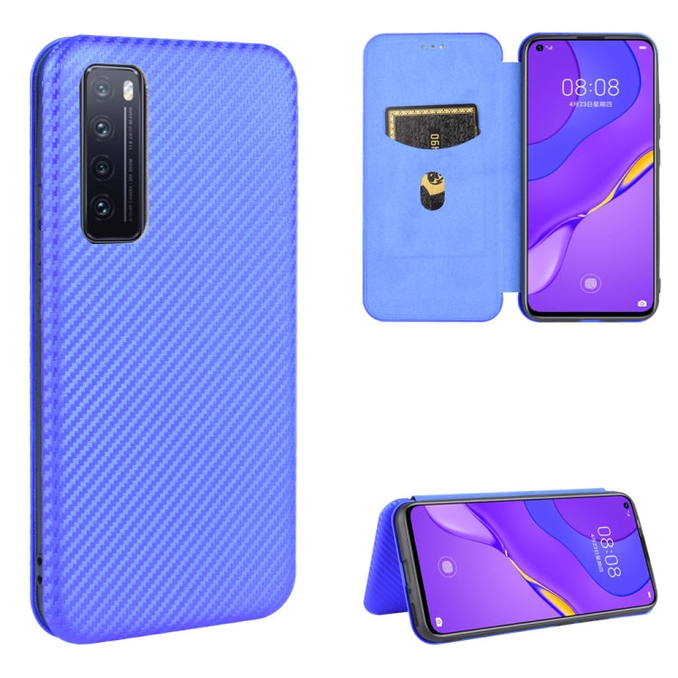 Carbon Fiber Texture Magnetic Horizontal Flip TPU + PC + PU Leather Case with Card Slot, For Huawei nova 7 Pro 5G, For Huawei nova 7 5G, For Huawei P Smart Z / Y9 Prime (2019), For Huawei P30 Lite / nova 4e, For Huawei P30 Pro, For Huawei P40 Pro+     ...