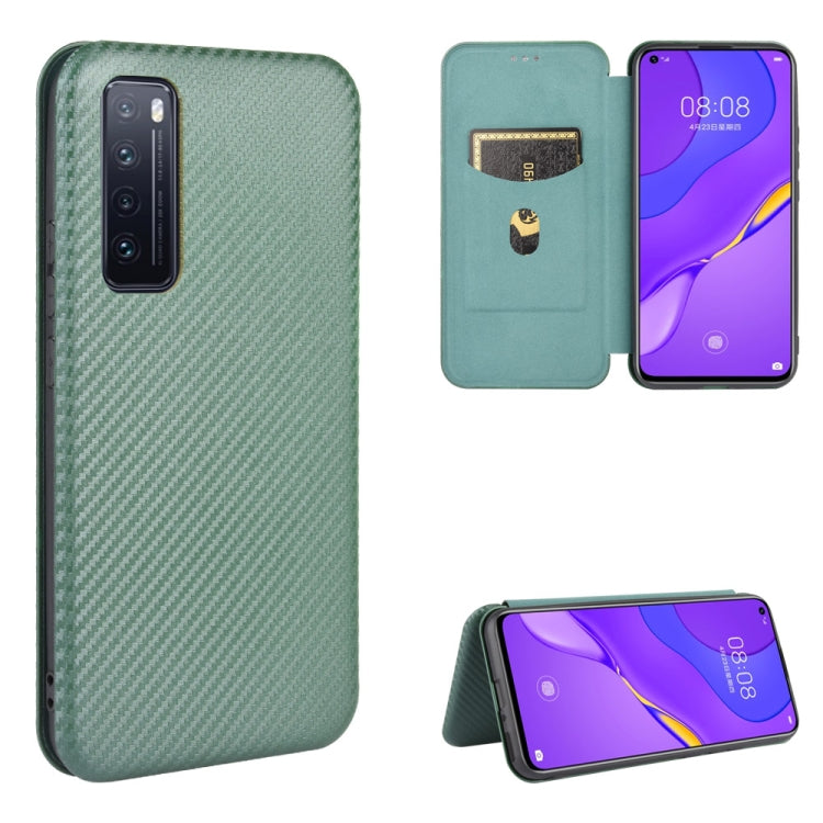 Carbon Fiber Texture Magnetic Horizontal Flip TPU + PC + PU Leather Case with Card Slot, For Huawei nova 7 Pro 5G, For Huawei nova 7 5G, For Huawei P Smart Z / Y9 Prime (2019), For Huawei P30 Lite / nova 4e, For Huawei P30 Pro, For Huawei P40 Pro+     ...