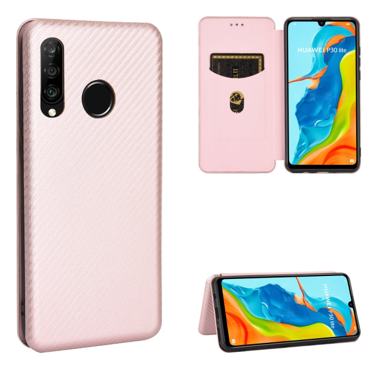 Carbon Fiber Texture Magnetic Horizontal Flip TPU + PC + PU Leather Case with Card Slot, For Huawei nova 7 Pro 5G, For Huawei nova 7 5G, For Huawei P Smart Z / Y9 Prime (2019), For Huawei P30 Lite / nova 4e, For Huawei P30 Pro, For Huawei P40 Pro+     ...