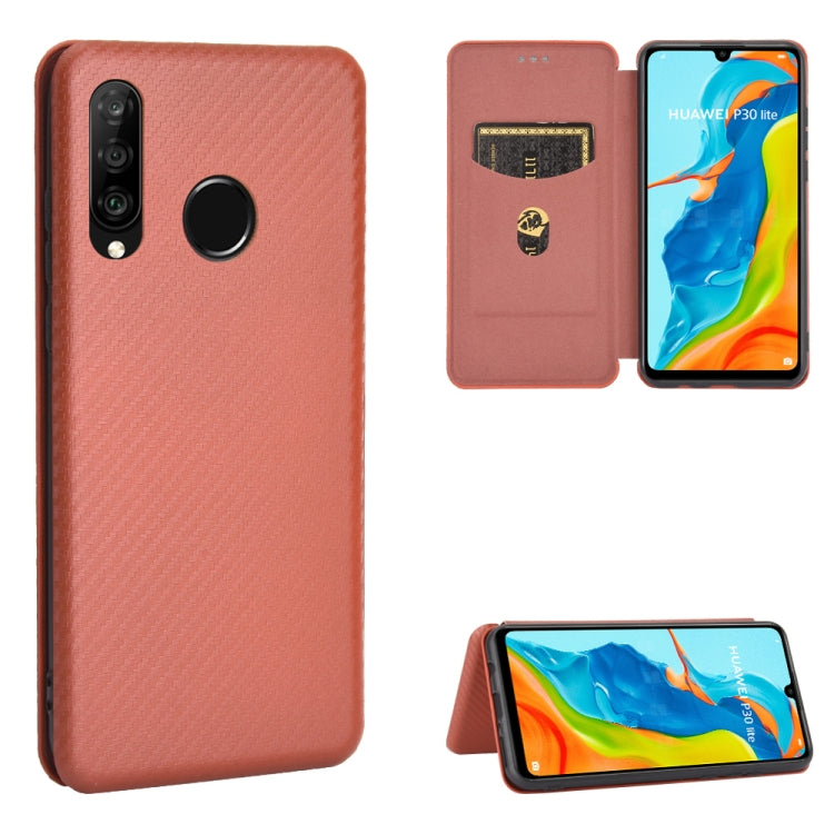 Carbon Fiber Texture Magnetic Horizontal Flip TPU + PC + PU Leather Case with Card Slot, For Huawei nova 7 Pro 5G, For Huawei nova 7 5G, For Huawei P Smart Z / Y9 Prime (2019), For Huawei P30 Lite / nova 4e, For Huawei P30 Pro, For Huawei P40 Pro+     ...