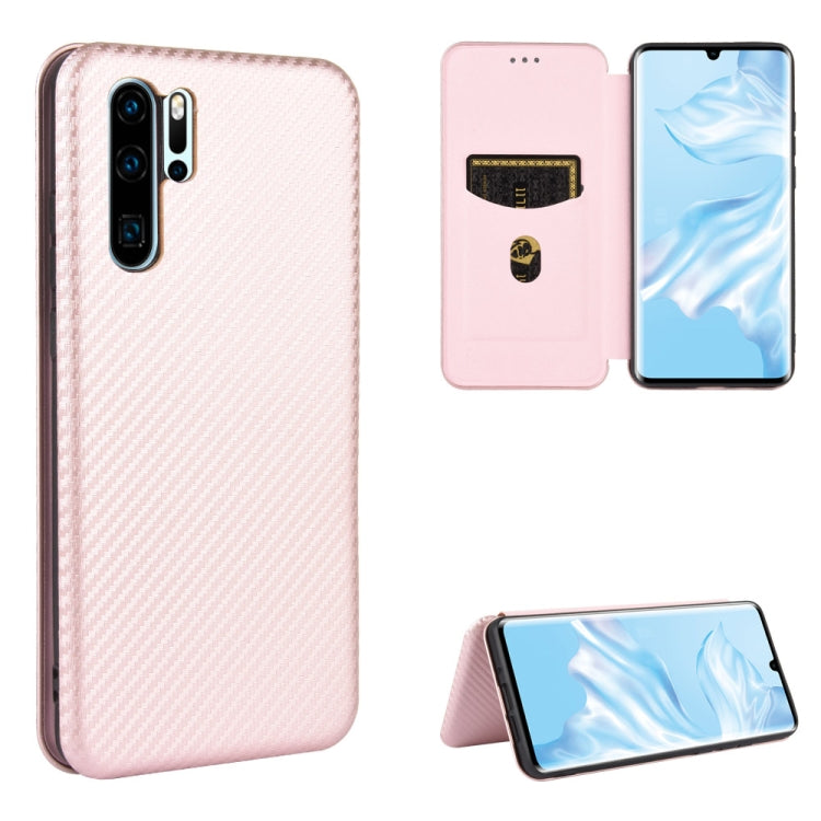 Carbon Fiber Texture Magnetic Horizontal Flip TPU + PC + PU Leather Case with Card Slot, For Huawei nova 7 Pro 5G, For Huawei nova 7 5G, For Huawei P Smart Z / Y9 Prime (2019), For Huawei P30 Lite / nova 4e, For Huawei P30 Pro, For Huawei P40 Pro+     ...