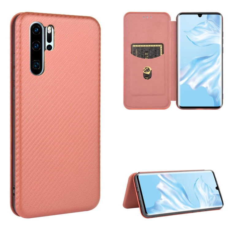 Carbon Fiber Texture Magnetic Horizontal Flip TPU + PC + PU Leather Case with Card Slot, For Huawei nova 7 Pro 5G, For Huawei nova 7 5G, For Huawei P Smart Z / Y9 Prime (2019), For Huawei P30 Lite / nova 4e, For Huawei P30 Pro, For Huawei P40 Pro+     ...