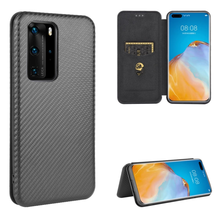 Carbon Fiber Texture Magnetic Horizontal Flip TPU + PC + PU Leather Case with Card Slot, For Huawei nova 7 Pro 5G, For Huawei nova 7 5G, For Huawei P Smart Z / Y9 Prime (2019), For Huawei P30 Lite / nova 4e, For Huawei P30 Pro, For Huawei P40 Pro+     ...