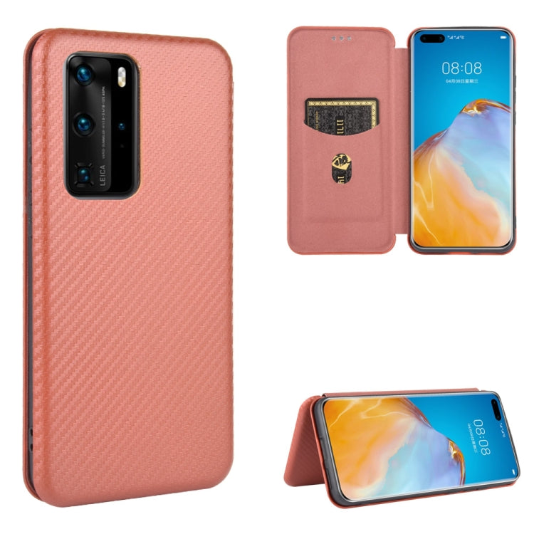 Carbon Fiber Texture Magnetic Horizontal Flip TPU + PC + PU Leather Case with Card Slot, For Huawei nova 7 Pro 5G, For Huawei nova 7 5G, For Huawei P Smart Z / Y9 Prime (2019), For Huawei P30 Lite / nova 4e, For Huawei P30 Pro, For Huawei P40 Pro+     ...