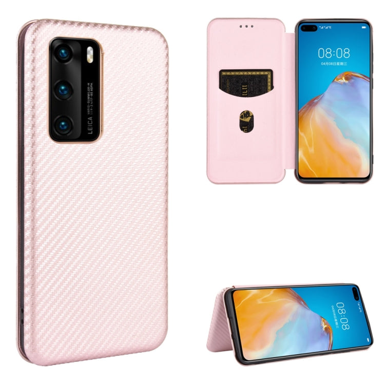 Carbon Fiber Texture Magnetic Horizontal Flip TPU + PC + PU Leather Case with Card Slot, For Huawei nova 7 Pro 5G, For Huawei nova 7 5G, For Huawei P Smart Z / Y9 Prime (2019), For Huawei P30 Lite / nova 4e, For Huawei P30 Pro, For Huawei P40 Pro+     ...