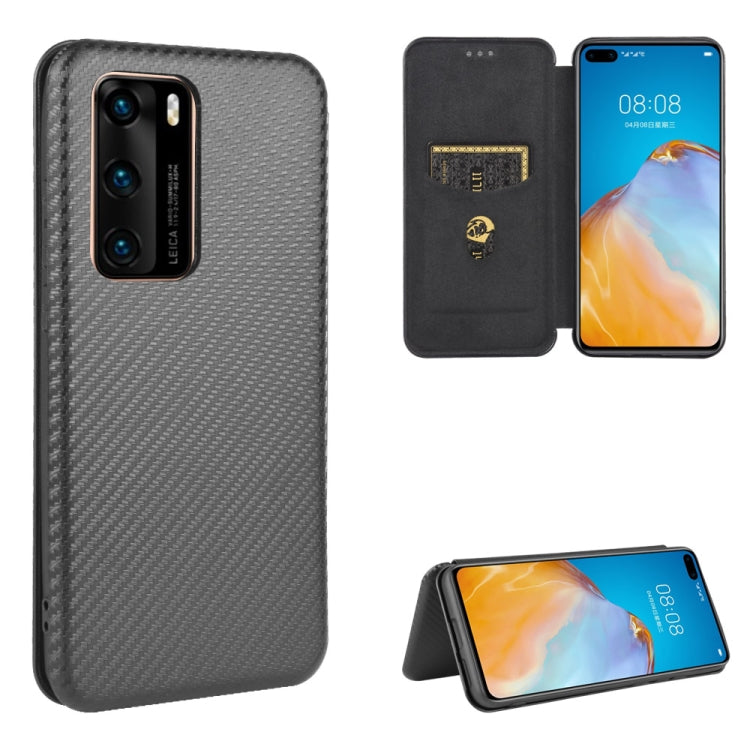 Carbon Fiber Texture Magnetic Horizontal Flip TPU + PC + PU Leather Case with Card Slot, For Huawei nova 7 Pro 5G, For Huawei nova 7 5G, For Huawei P Smart Z / Y9 Prime (2019), For Huawei P30 Lite / nova 4e, For Huawei P30 Pro, For Huawei P40 Pro+     ...