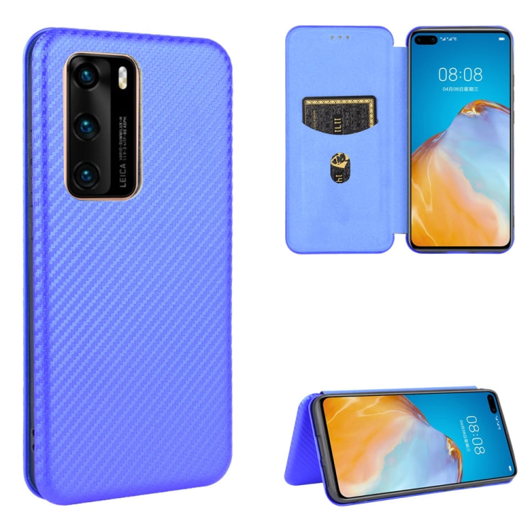 Carbon Fiber Texture Magnetic Horizontal Flip TPU + PC + PU Leather Case with Card Slot, For Huawei nova 7 Pro 5G, For Huawei nova 7 5G, For Huawei P Smart Z / Y9 Prime (2019), For Huawei P30 Lite / nova 4e, For Huawei P30 Pro, For Huawei P40 Pro+     ...