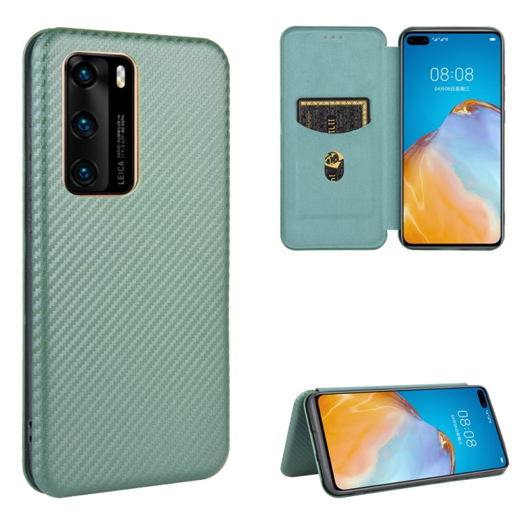 Carbon Fiber Texture Magnetic Horizontal Flip TPU + PC + PU Leather Case with Card Slot, For Huawei nova 7 Pro 5G, For Huawei nova 7 5G, For Huawei P Smart Z / Y9 Prime (2019), For Huawei P30 Lite / nova 4e, For Huawei P30 Pro, For Huawei P40 Pro+     ...