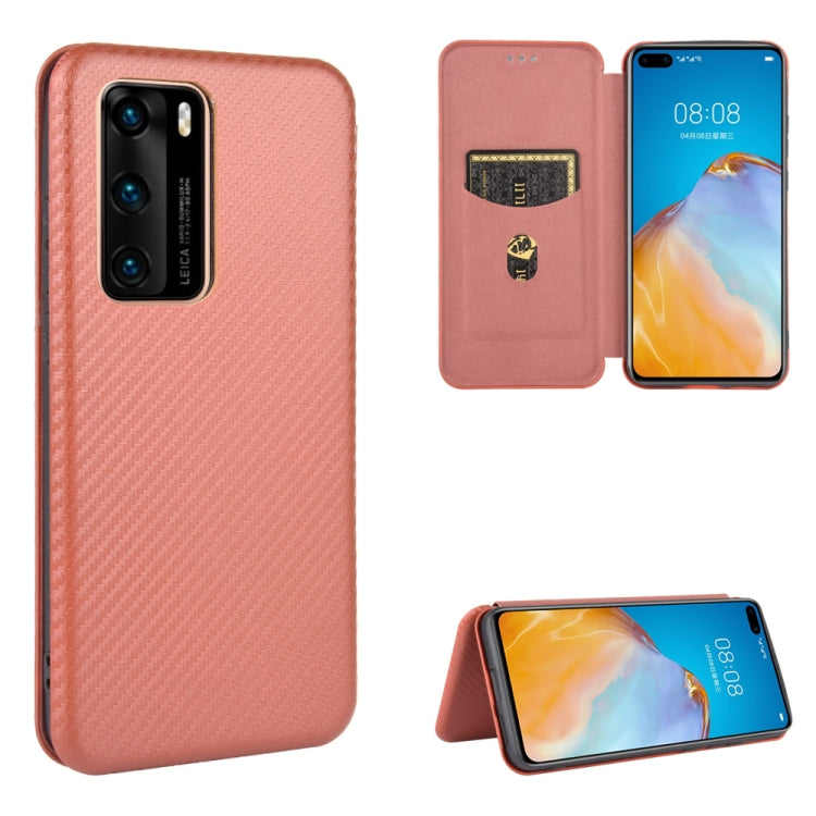 Carbon Fiber Texture Magnetic Horizontal Flip TPU + PC + PU Leather Case with Card Slot, For Huawei nova 7 Pro 5G, For Huawei nova 7 5G, For Huawei P Smart Z / Y9 Prime (2019), For Huawei P30 Lite / nova 4e, For Huawei P30 Pro, For Huawei P40 Pro+     ...