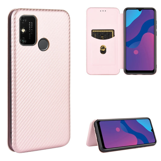 Carbon Fiber Texture Magnetic Horizontal Flip TPU + PC + PU Leather Case with Card Slot, For Huawei Honor Play 9A