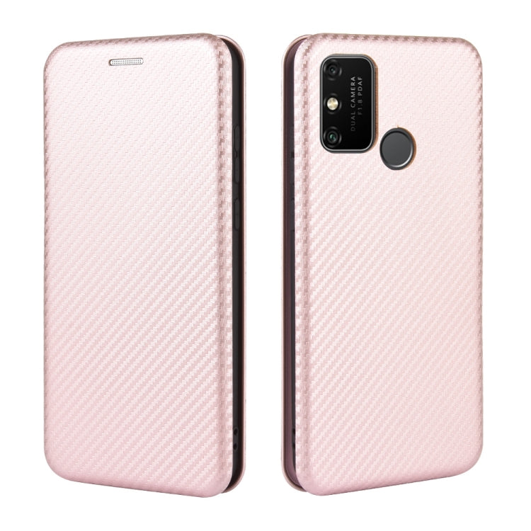 Carbon Fiber Texture Magnetic Horizontal Flip TPU + PC + PU Leather Case with Card Slot, For Huawei Honor Play 9A