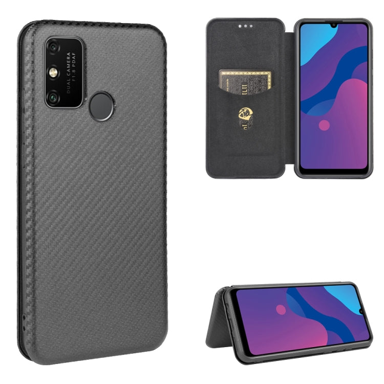 Carbon Fiber Texture Magnetic Horizontal Flip TPU + PC + PU Leather Case with Card Slot, For Huawei Honor Play 9A
