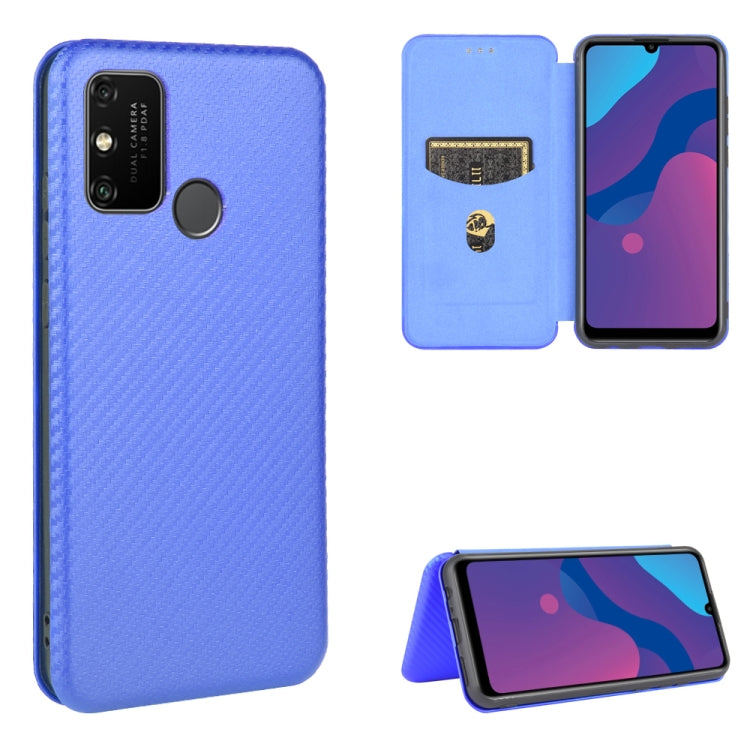 Carbon Fiber Texture Magnetic Horizontal Flip TPU + PC + PU Leather Case with Card Slot, For Huawei Honor Play 9A