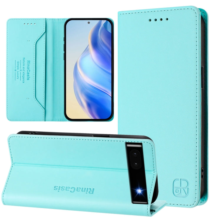 RC01 Dual-Folded Magnetic Suction RFID Leather Phone Case, For Google Pixel 7, For Google Pixel 6a, For Google Pixel 6 Pro, For Google Pixel 6, For Google Pixel 5a