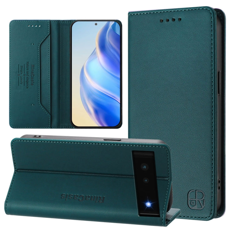 RC01 Dual-Folded Magnetic Suction RFID Leather Phone Case, For Google Pixel 7, For Google Pixel 6a, For Google Pixel 6 Pro, For Google Pixel 6, For Google Pixel 5a