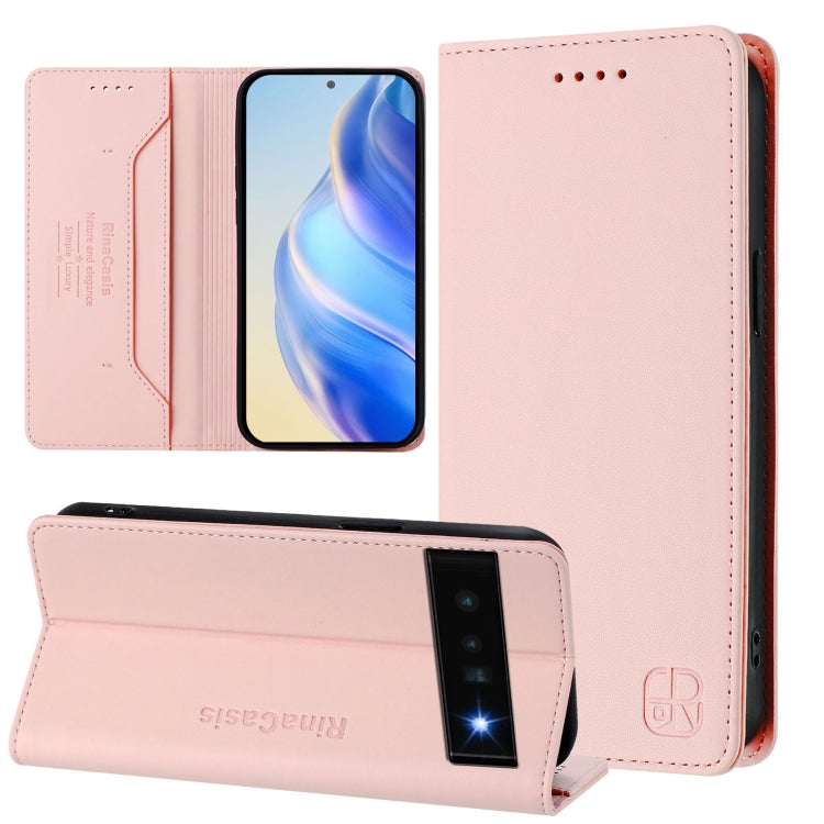 RC01 Dual-Folded Magnetic Suction RFID Leather Phone Case, For Google Pixel 7, For Google Pixel 6a, For Google Pixel 6 Pro, For Google Pixel 6, For Google Pixel 5a