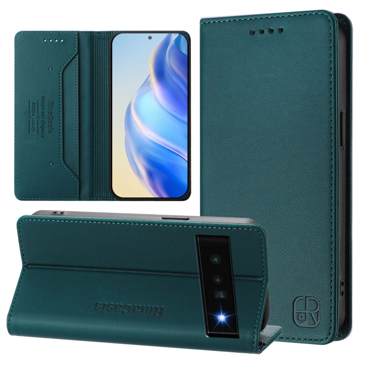 RC01 Dual-Folded Magnetic Suction RFID Leather Phone Case, For Google Pixel 7, For Google Pixel 6a, For Google Pixel 6 Pro, For Google Pixel 6, For Google Pixel 5a