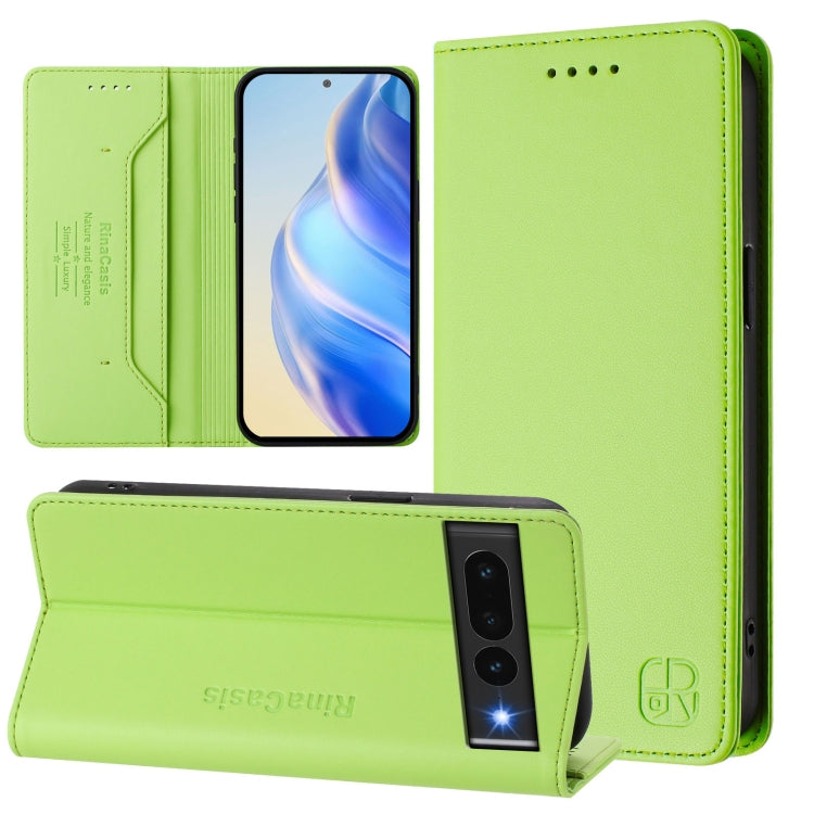 RC01 Dual-Folded Magnetic Suction RFID Leather Phone Case, For Google Pixel 9 / 9 Pro, For Google Pixel 8a, For Google Pixel 8 Pro, For Google Pixel 8, For Google Pixel 7a, For Google Pixel 7 Pro