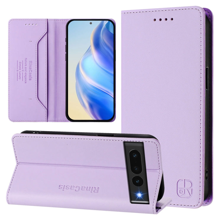 RC01 Dual-Folded Magnetic Suction RFID Leather Phone Case, For Google Pixel 9 / 9 Pro, For Google Pixel 8a, For Google Pixel 8 Pro, For Google Pixel 8, For Google Pixel 7a, For Google Pixel 7 Pro