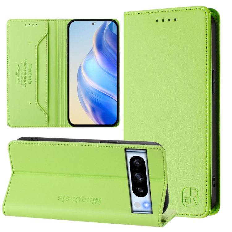 RC01 Dual-Folded Magnetic Suction RFID Leather Phone Case, For Google Pixel 9 / 9 Pro, For Google Pixel 8a, For Google Pixel 8 Pro, For Google Pixel 8, For Google Pixel 7a, For Google Pixel 7 Pro