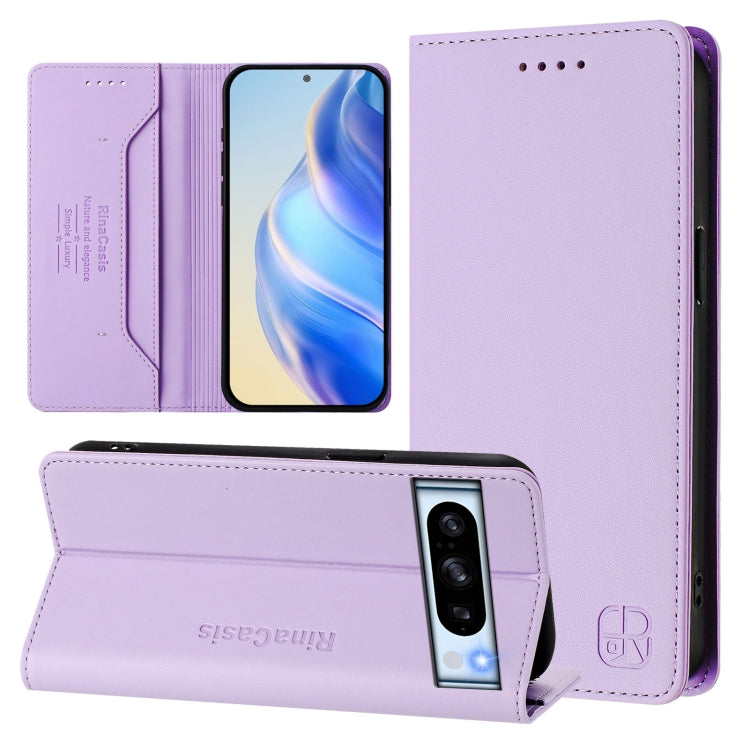 RC01 Dual-Folded Magnetic Suction RFID Leather Phone Case, For Google Pixel 9 / 9 Pro, For Google Pixel 8a, For Google Pixel 8 Pro, For Google Pixel 8, For Google Pixel 7a, For Google Pixel 7 Pro