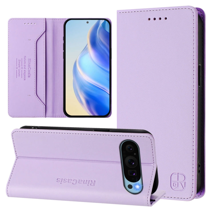 RC01 Dual-Folded Magnetic Suction RFID Leather Phone Case, For Google Pixel 9 / 9 Pro, For Google Pixel 8a, For Google Pixel 8 Pro, For Google Pixel 8, For Google Pixel 7a, For Google Pixel 7 Pro
