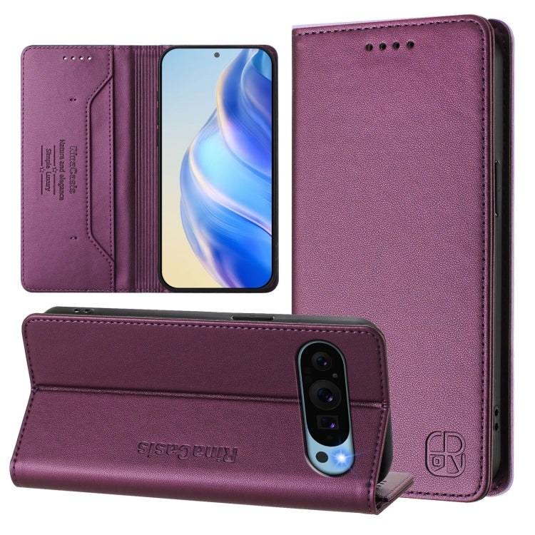 RC01 Dual-Folded Magnetic Suction RFID Leather Phone Case, For Google Pixel 11 Pro XL, For Google Pixel 11 / 11 Pro, For Google Pixel 10 Pro XL, For Google Pixel 10 / 10 Pro 5G Global, For Google Pixel 9a, For Google Pixel 9 Pro XL
