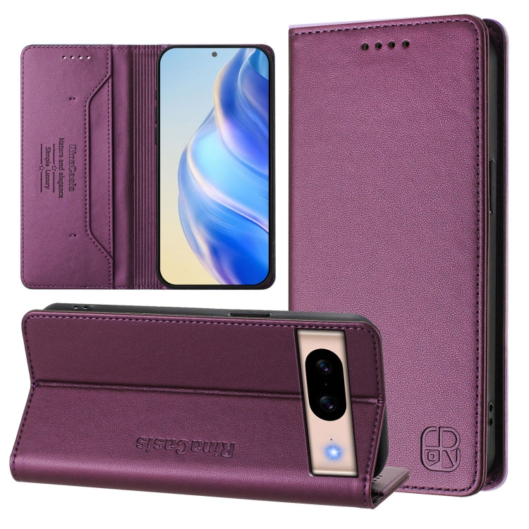 RC01 Dual-Folded Magnetic Suction RFID Leather Phone Case, For Google Pixel 9 / 9 Pro, For Google Pixel 8a, For Google Pixel 8 Pro, For Google Pixel 8, For Google Pixel 7a, For Google Pixel 7 Pro