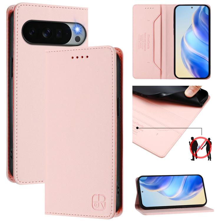 RC01 Dual-Folded Magnetic Suction RFID Leather Phone Case, For Google Pixel 11 Pro XL, For Google Pixel 11 / 11 Pro, For Google Pixel 10 Pro XL, For Google Pixel 10 / 10 Pro 5G Global, For Google Pixel 9a, For Google Pixel 9 Pro XL