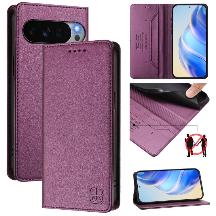 RC01 Dual-Folded Magnetic Suction RFID Leather Phone Case, For Google Pixel 11 Pro XL, For Google Pixel 11 / 11 Pro, For Google Pixel 10 Pro XL, For Google Pixel 10 / 10 Pro 5G Global, For Google Pixel 9a, For Google Pixel 9 Pro XL