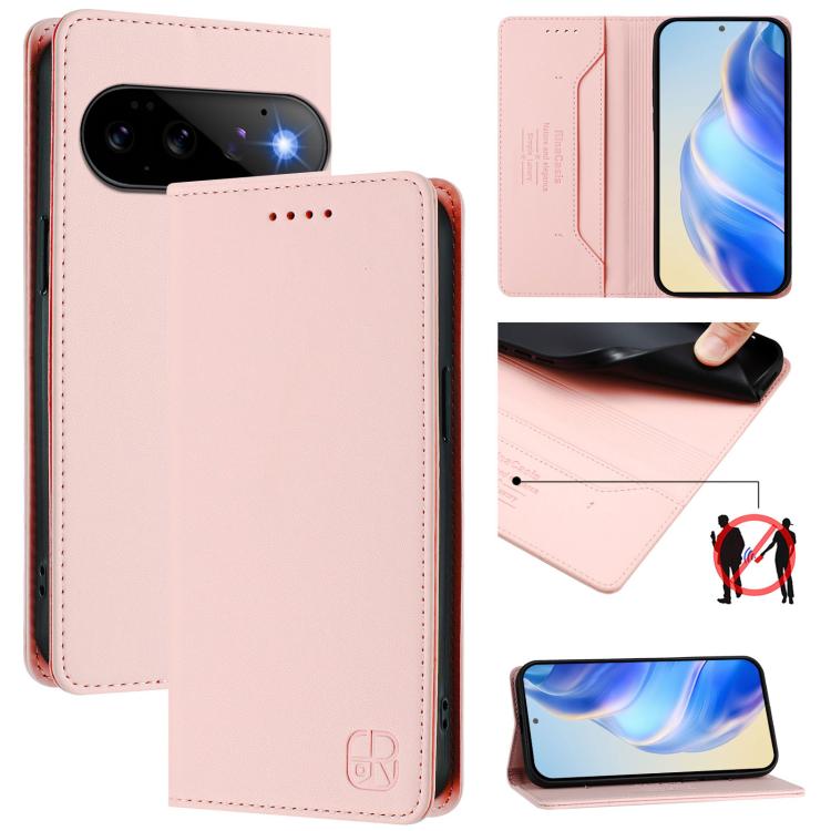 RC01 Dual-Folded Magnetic Suction RFID Leather Phone Case, For Google Pixel 11 Pro XL, For Google Pixel 11 / 11 Pro, For Google Pixel 10 Pro XL, For Google Pixel 10 / 10 Pro 5G Global, For Google Pixel 9a, For Google Pixel 9 Pro XL