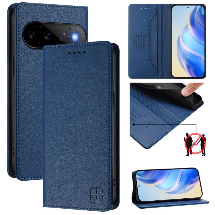 RC01 Dual-Folded Magnetic Suction RFID Leather Phone Case, For Google Pixel 11 Pro XL, For Google Pixel 11 / 11 Pro, For Google Pixel 10 Pro XL, For Google Pixel 10 / 10 Pro 5G Global, For Google Pixel 9a, For Google Pixel 9 Pro XL