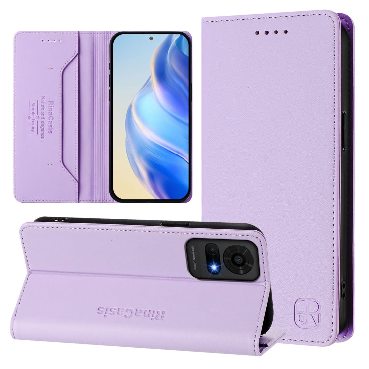 RC01 Dual-Folded Magnetic Suction RFID Leather Phone Case, For TCL 50 Pro NxtPaper, For TCL 50 LE, For TCL 201, For TCL 50 XL 5G, For TCL 50 XE, For TCL 50 SE