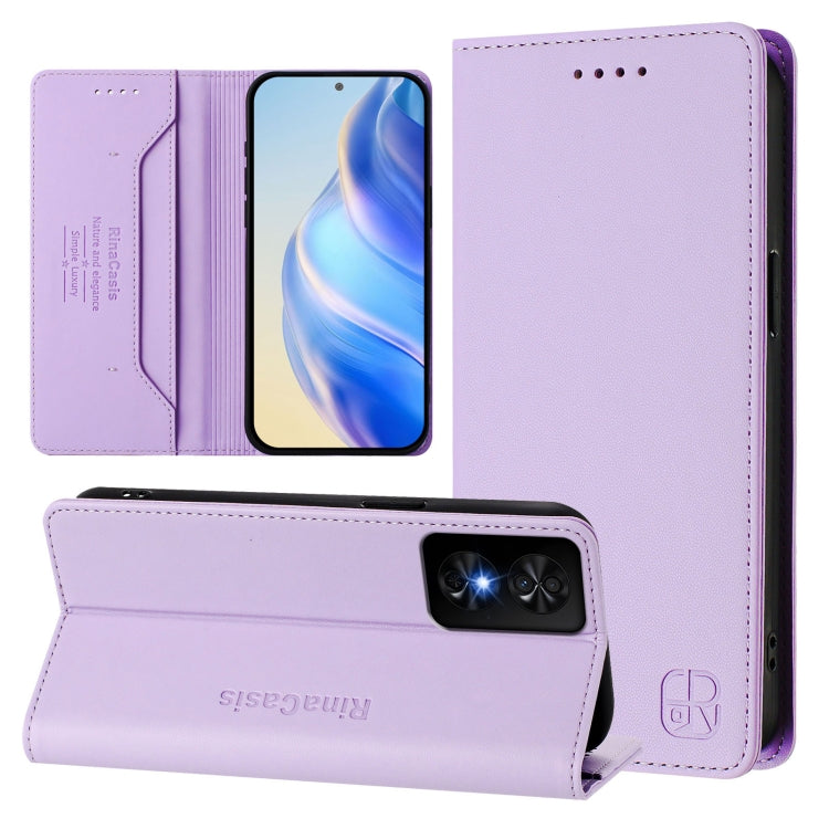 RC01 Dual-Folded Magnetic Suction RFID Leather Phone Case, For TCL 50 Pro NxtPaper, For TCL 50 LE, For TCL 201, For TCL 50 XL 5G, For TCL 50 XE, For TCL 50 SE
