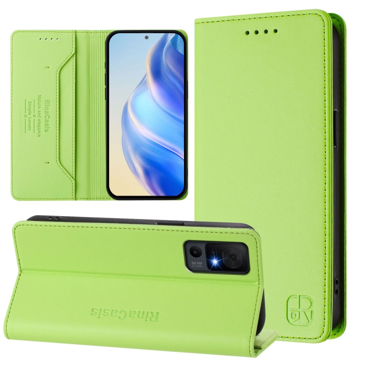 RC01 Dual-Folded Magnetic Suction RFID Leather Phone Case, For TCL 501, For TCL 505, For TCL 502, For TCL 405 / 406 / 408, For TCL 40 XL / 40T / T608DL, For TCL 40 SE