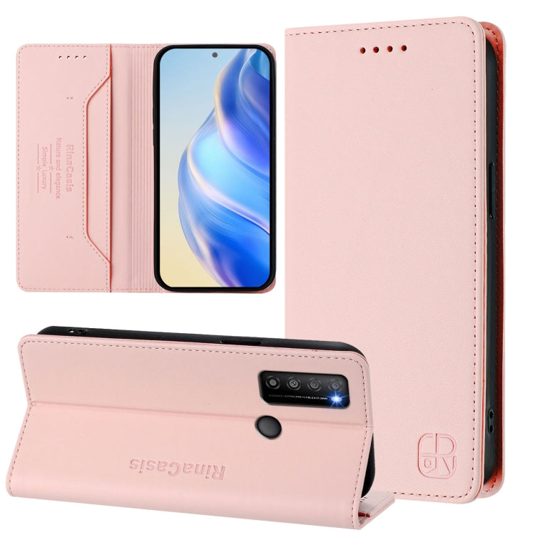 RC01 Dual-Folded Magnetic Suction RFID Leather Phone Case, For TCL 403, For TCL 40 R 5G, For TCL 30 XL / T701DL, For TCL 305 / 306, For TCL Stylus 5G, For TCL 303