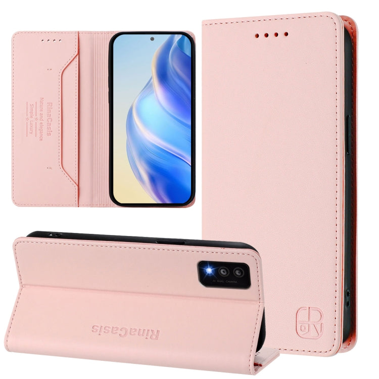 RC01 Dual-Folded Magnetic Suction RFID Leather Phone Case, For TCL 30T / T603DL, For TCL 30Z / T602DL, For TCL 30 4G / 30 5G / 30+, For TCL 30 SE, For TCL 30 XE 5G, For TCL 20 R 5G