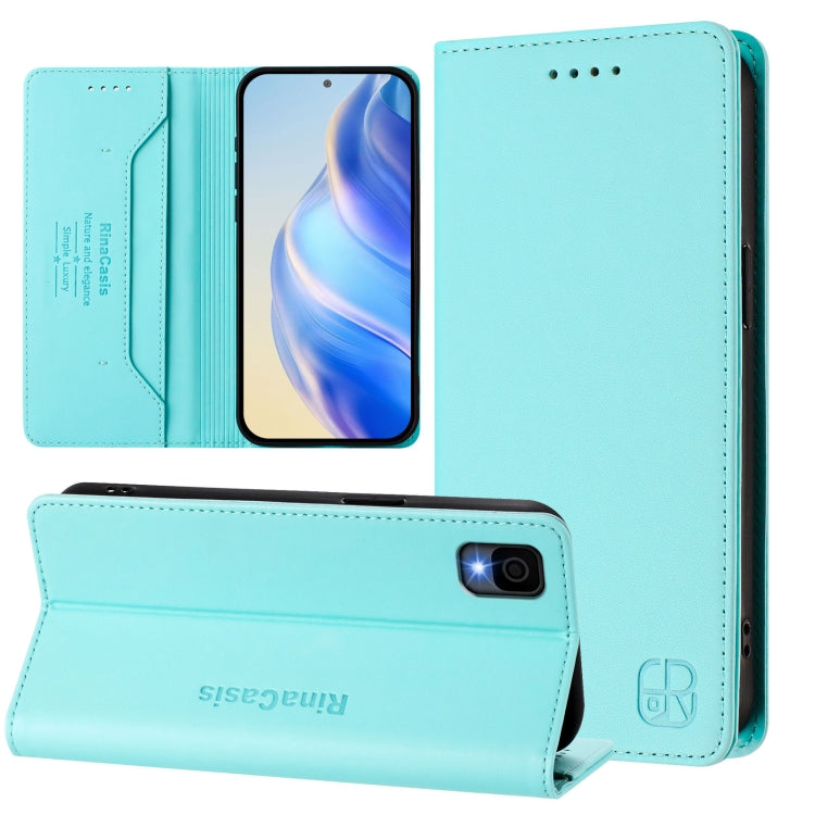 RC01 Dual-Folded Magnetic Suction RFID Leather Phone Case, For TCL 30T / T603DL, For TCL 30Z / T602DL, For TCL 30 4G / 30 5G / 30+, For TCL 30 SE, For TCL 30 XE 5G, For TCL 20 R 5G