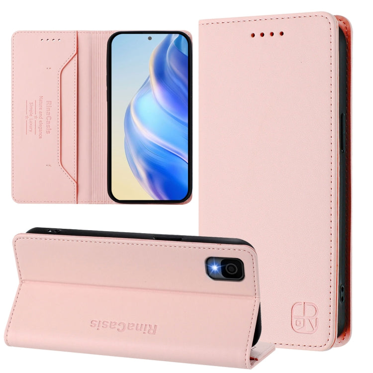 RC01 Dual-Folded Magnetic Suction RFID Leather Phone Case, For TCL 30T / T603DL, For TCL 30Z / T602DL, For TCL 30 4G / 30 5G / 30+, For TCL 30 SE, For TCL 30 XE 5G, For TCL 20 R 5G