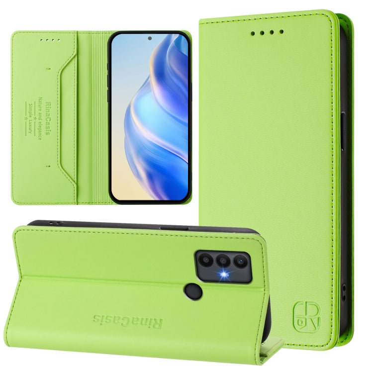 RC01 Dual-Folded Magnetic Suction RFID Leather Phone Case, For TCL 30T / T603DL, For TCL 30Z / T602DL, For TCL 30 4G / 30 5G / 30+, For TCL 30 SE, For TCL 30 XE 5G, For TCL 20 R 5G