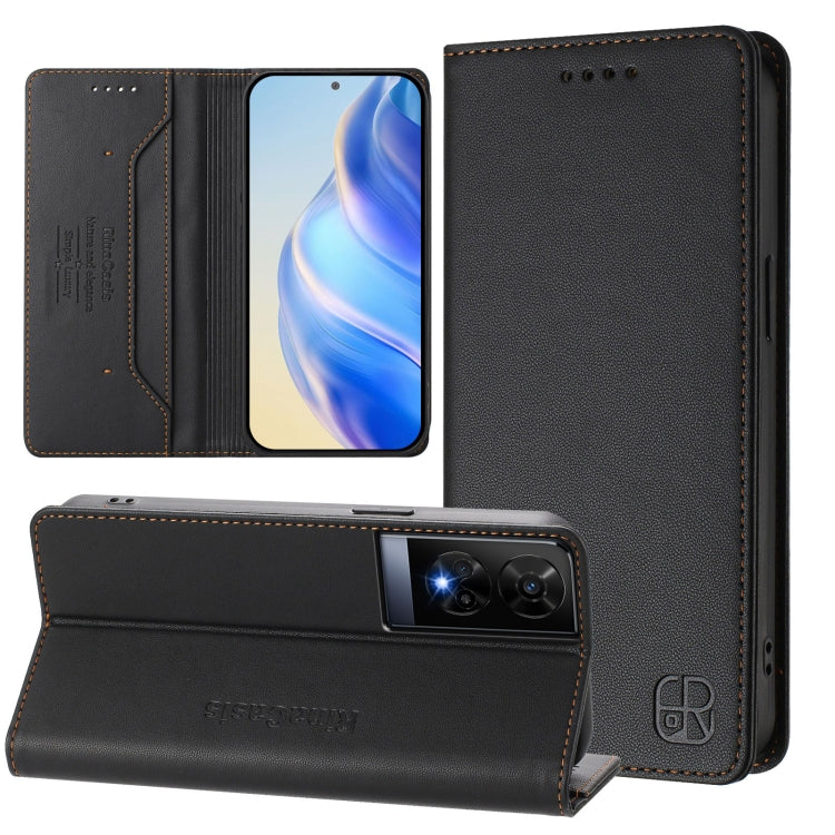 RC01 Dual-Folded Magnetic Suction RFID Leather Phone Case, For TCL 50 Pro NxtPaper, For TCL 50 LE, For TCL 201, For TCL 50 XL 5G, For TCL 50 XE, For TCL 50 SE