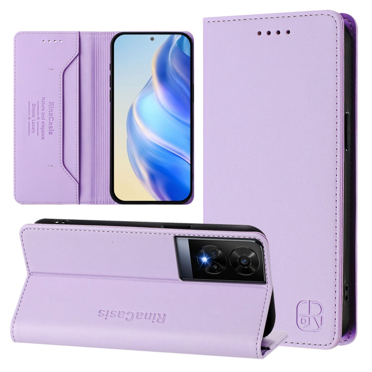 RC01 Dual-Folded Magnetic Suction RFID Leather Phone Case, For TCL 50 Pro NxtPaper, For TCL 50 LE, For TCL 201, For TCL 50 XL 5G, For TCL 50 XE, For TCL 50 SE