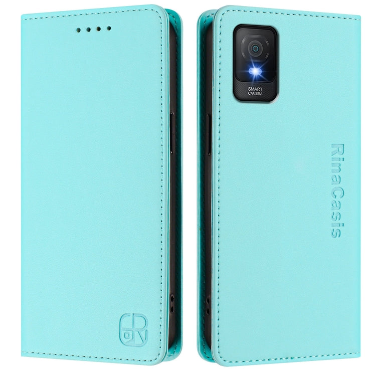 RC01 Dual-Folded Magnetic Suction RFID Leather Phone Case, For TCL 403, For TCL 40 R 5G, For TCL 30 XL / T701DL, For TCL 305 / 306, For TCL Stylus 5G, For TCL 303