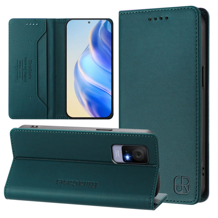 RC01 Dual-Folded Magnetic Suction RFID Leather Phone Case, For TCL 501, For TCL 505, For TCL 502, For TCL 405 / 406 / 408, For TCL 40 XL / 40T / T608DL, For TCL 40 SE