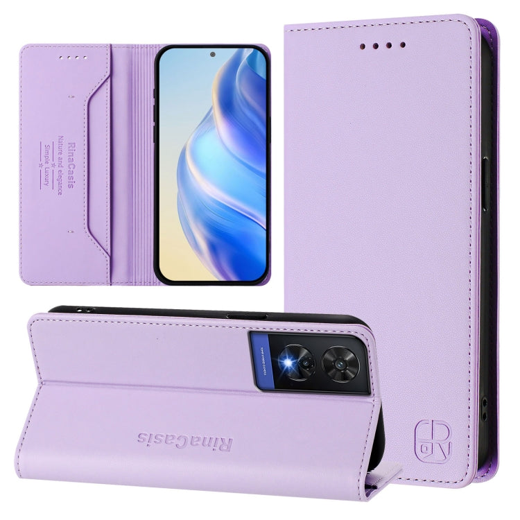 RC01 Dual-Folded Magnetic Suction RFID Leather Phone Case, For TCL 501, For TCL 505, For TCL 502, For TCL 405 / 406 / 408, For TCL 40 XL / 40T / T608DL, For TCL 40 SE