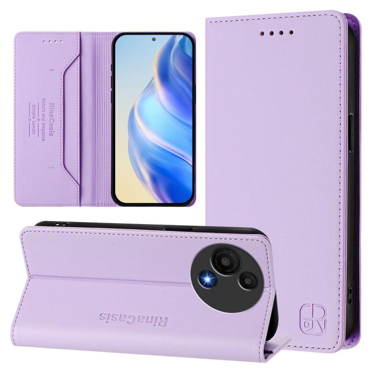 RC01 Dual-Folded Magnetic Suction RFID Leather Phone Case, For TCL K70 Power 4G / K70 4G, For TCL NxtPaper 70 Pro 5G, For TCL K33 5G / K32 5G, For TCL 60 NxtPaper, For TCL 605 / 60 SE, For TCL 50 5G / XE Nxtpaper 5G / XE 5G