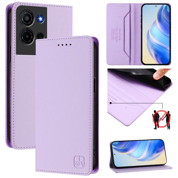 RC01 Dual-Folded Magnetic Suction RFID Leather Phone Case, For TCL K70 Power 4G / K70 4G, For TCL NxtPaper 70 Pro 5G, For TCL K33 5G / K32 5G, For TCL 60 NxtPaper, For TCL 605 / 60 SE, For TCL 50 5G / XE Nxtpaper 5G / XE 5G