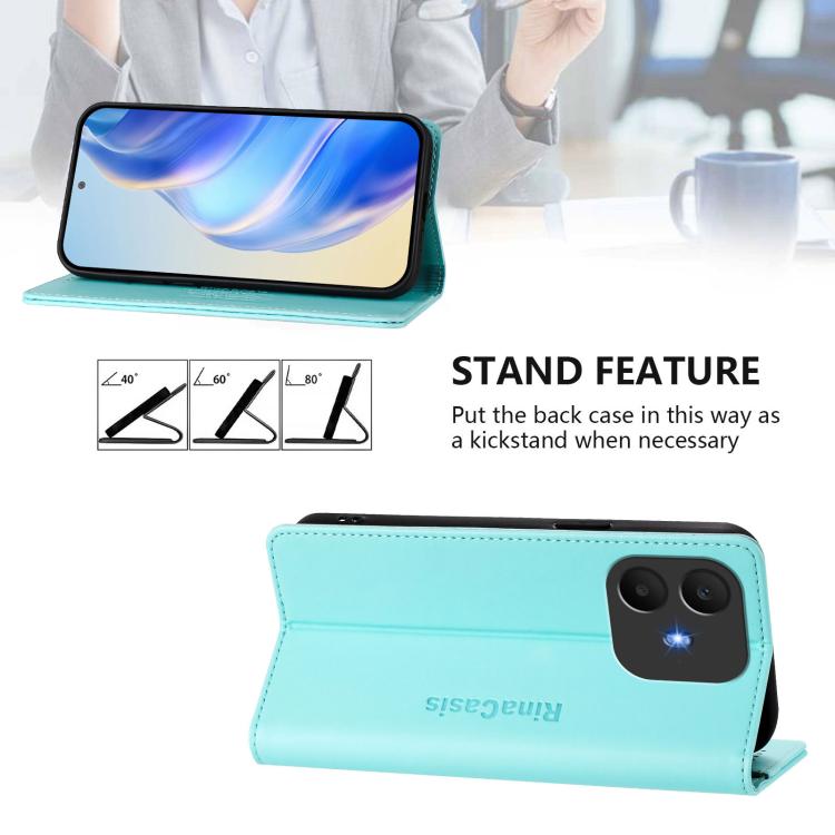 RC01 Dual-Folded Magnetic Suction RFID Leather Phone Case, For TCL K70 Power 4G / K70 4G, For TCL NxtPaper 70 Pro 5G, For TCL K33 5G / K32 5G, For TCL 60 NxtPaper, For TCL 605 / 60 SE, For TCL 50 5G / XE Nxtpaper 5G / XE 5G