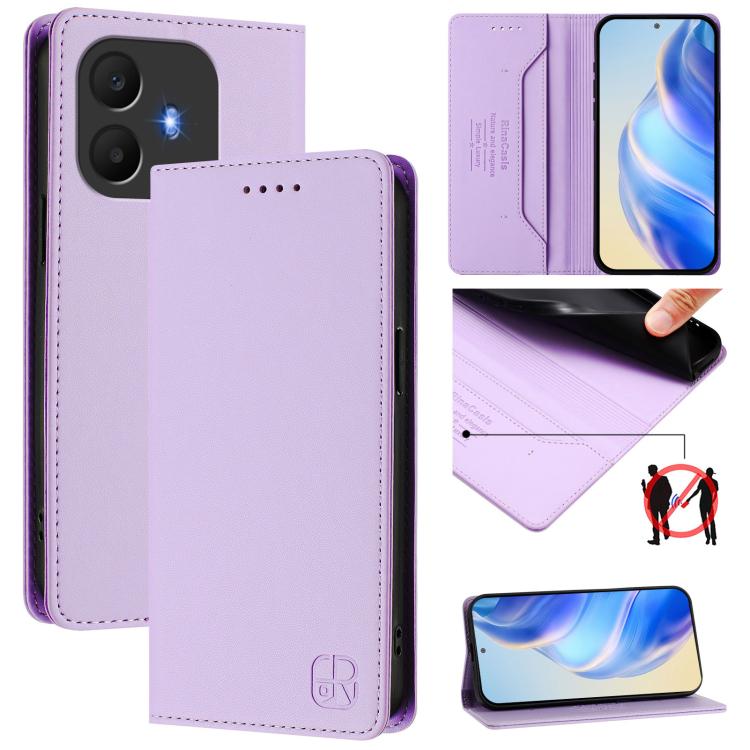 RC01 Dual-Folded Magnetic Suction RFID Leather Phone Case, For TCL K70 Power 4G / K70 4G, For TCL NxtPaper 70 Pro 5G, For TCL K33 5G / K32 5G, For TCL 60 NxtPaper, For TCL 605 / 60 SE, For TCL 50 5G / XE Nxtpaper 5G / XE 5G